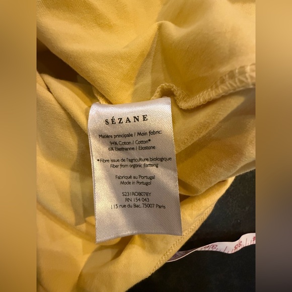 NWT. Sezane. Pippa Short Dress. Yellow. Size Small. - Picture 10 of 11